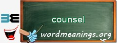 WordMeaning blackboard for counsel